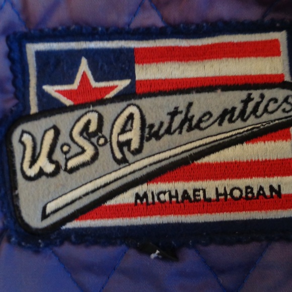 Michael Hoban Black, Blue, Red, and White Leather Jacket - Picture 3 of 7